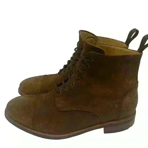 Taft Dragon Men's Rustic Brown Leather Cap Toe Lace Up Ankle Boots  size 8/ 41 - Picture 10 of 16